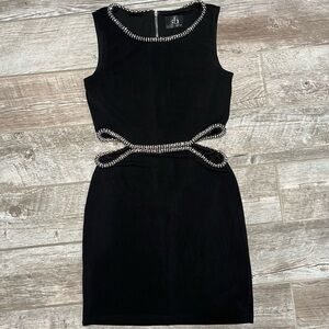 Sheri Bodell Cutout Dress with Rhinestone Trim